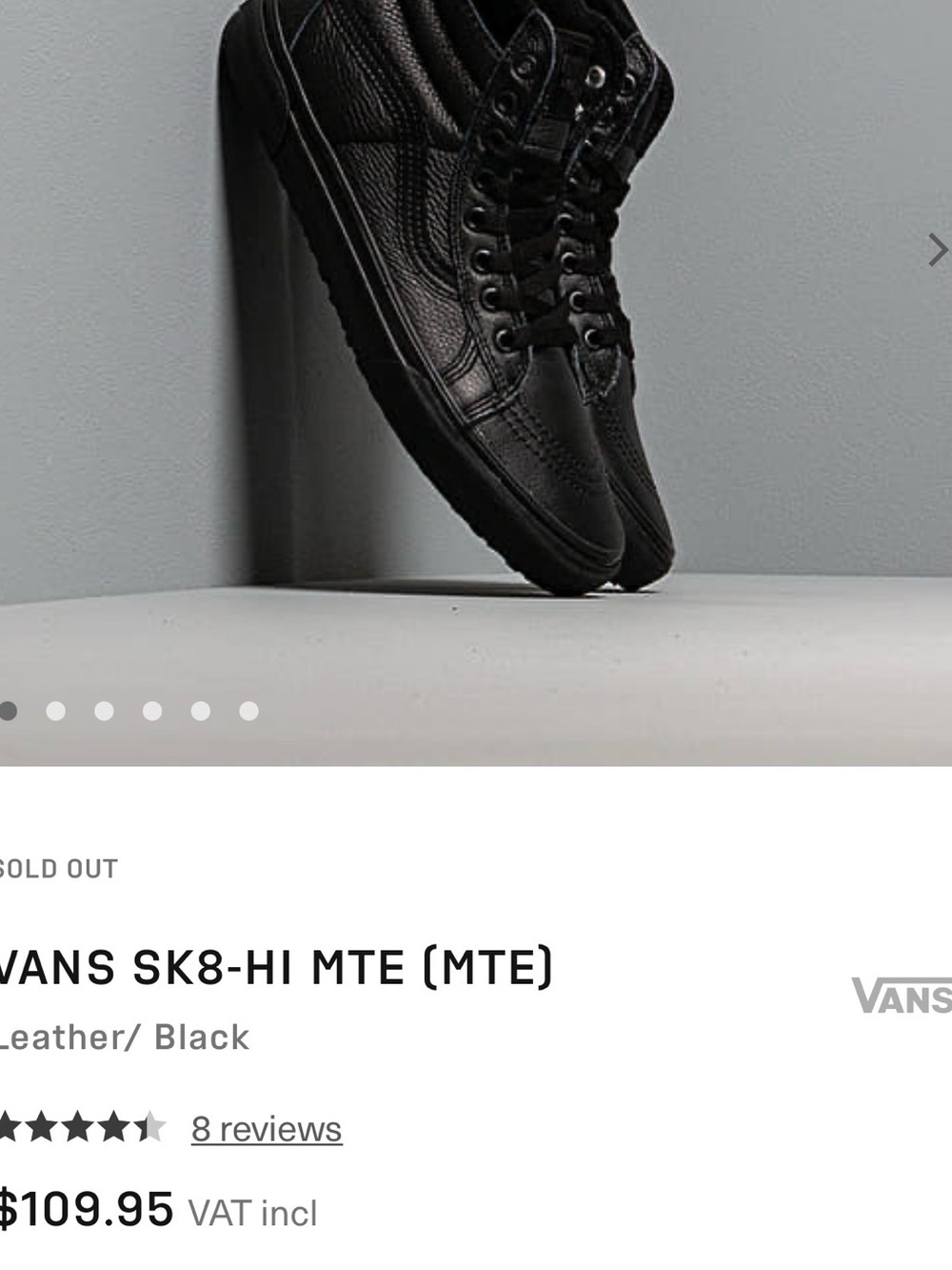 Vans Men's Sk8-Hi Leather High-Top Sneakers - Black men's 9 women's 10.5 Retro - Picture 12 of 12